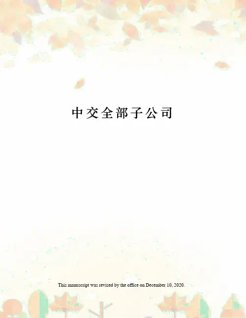 中交全部子公司