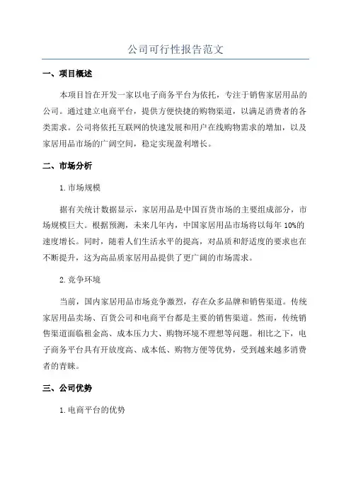 公司可行性报告范文