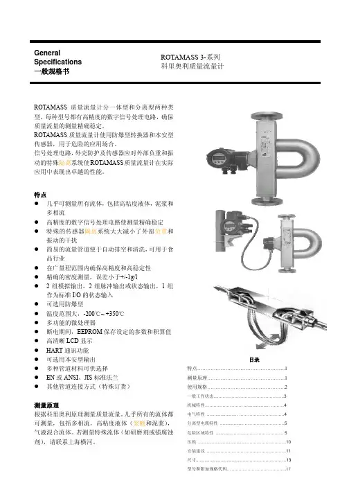 ROTAMASS质量流量计