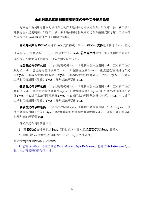 土地利用总体规划制图规范图式符号文件使用说明
