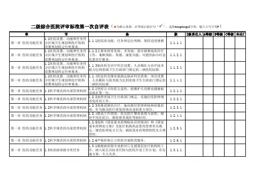 二级综合医院自评表