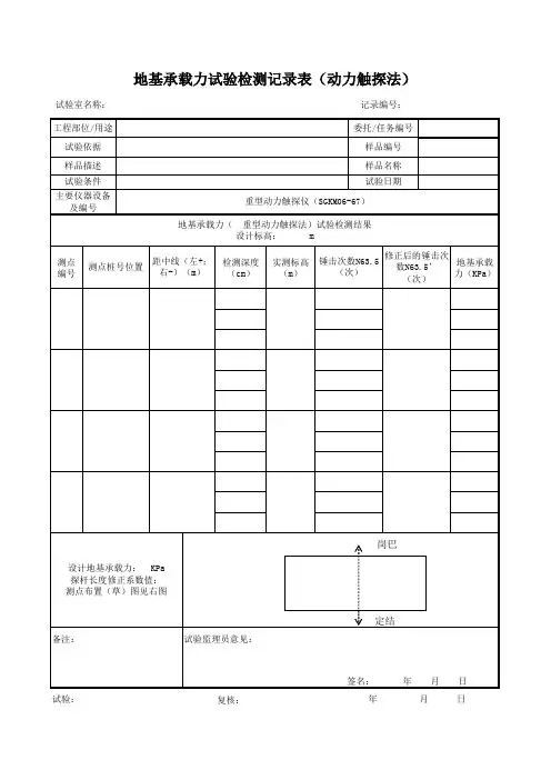 地基承载力记录(试验)
