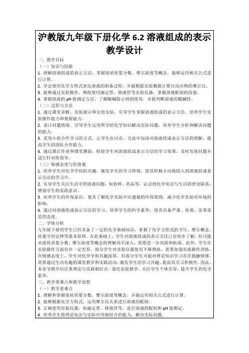 沪教版九年级下册化学6
