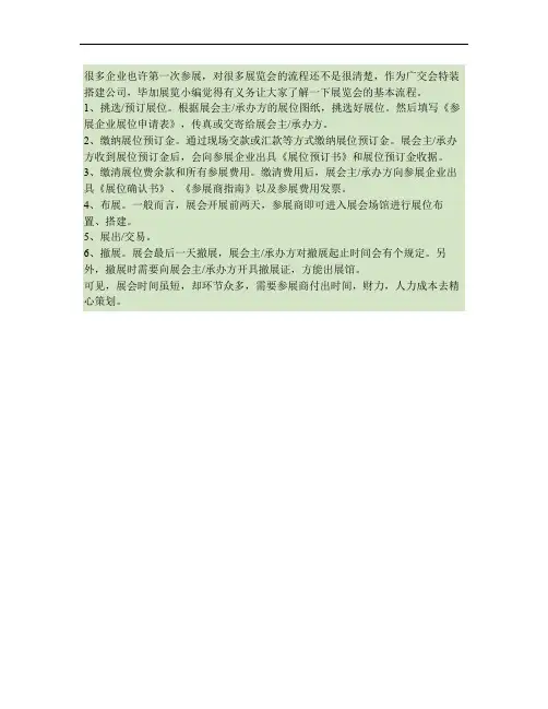广交会特装搭建公司分享企业展会基本流程解读