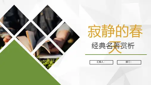 经典文学作品蕾切尔卡逊《寂静的春天》科普读物读后感PPT模板课件
