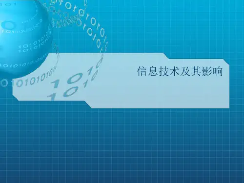 信息技术及其影响PPT课件