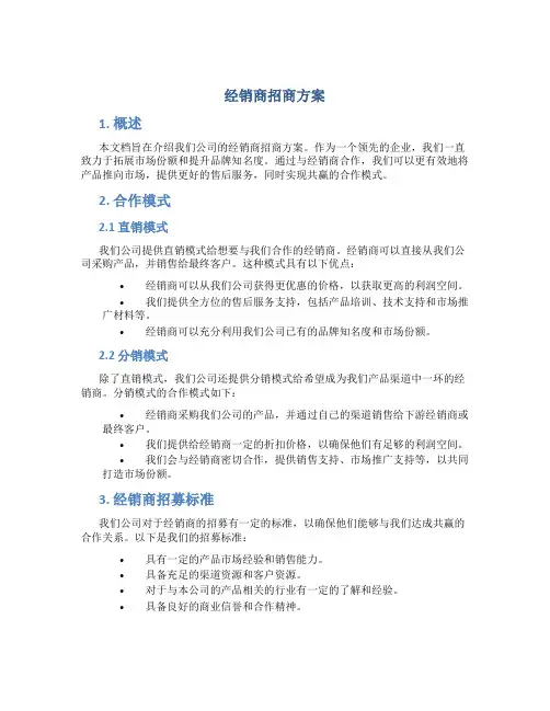 经销商招商方案