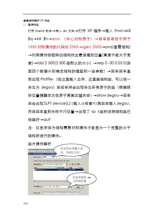 单晶结构解析XP作图