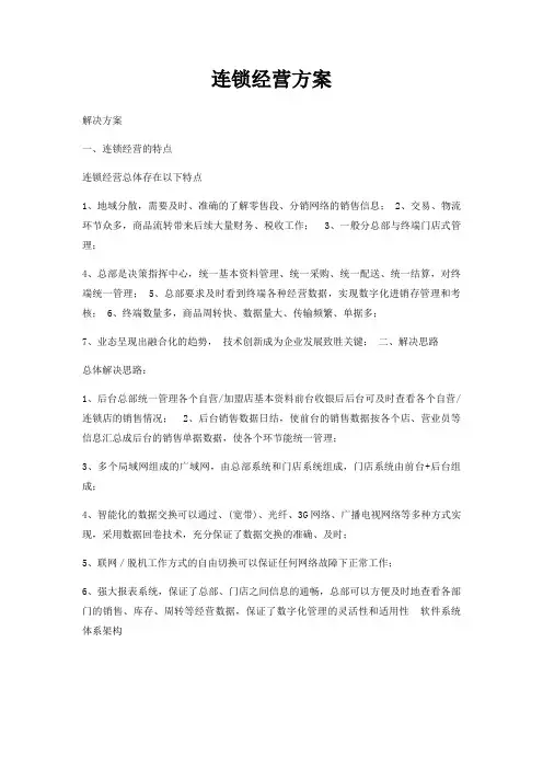 连锁经营方案
