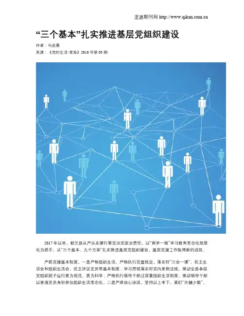 “三个基本”扎实推进基层党组织建设
