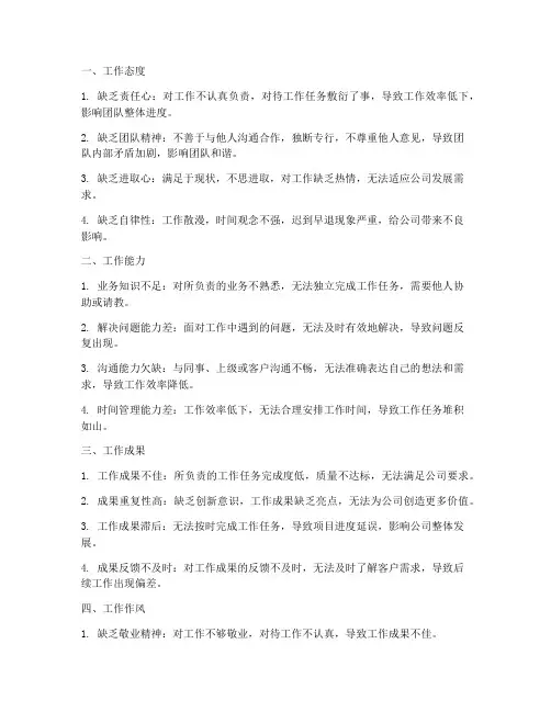 工作总结负面清单范文