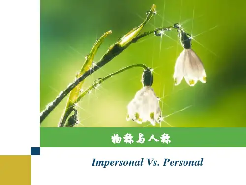 英译汉物称与人称