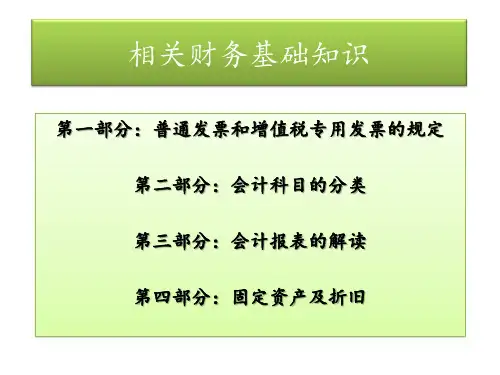 财务相关基础知识培训