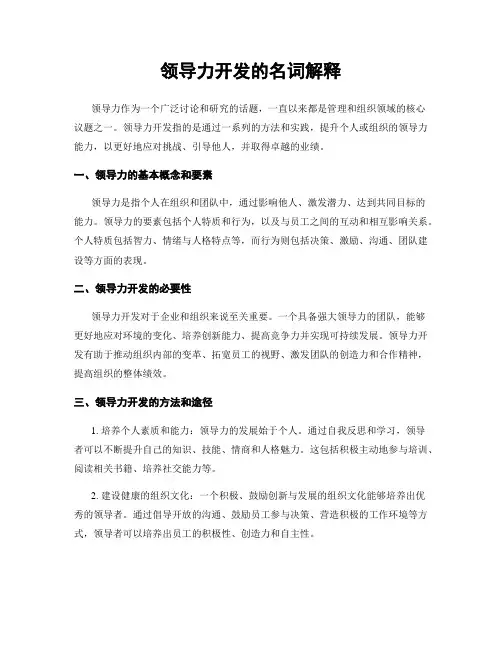 领导力开发的名词解释