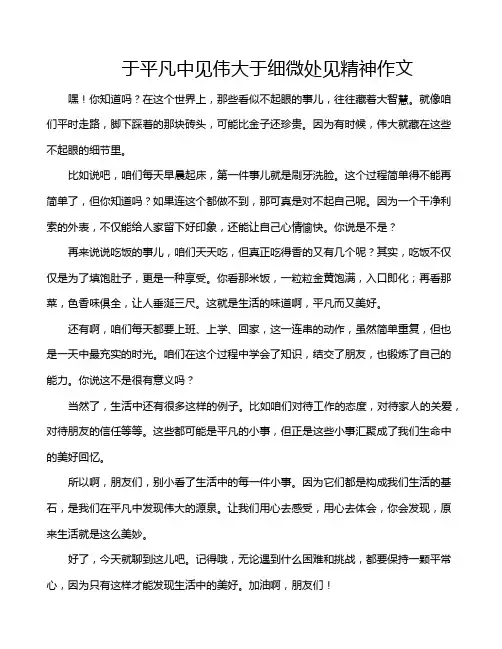 于平凡中见伟大于细微处见精神作文