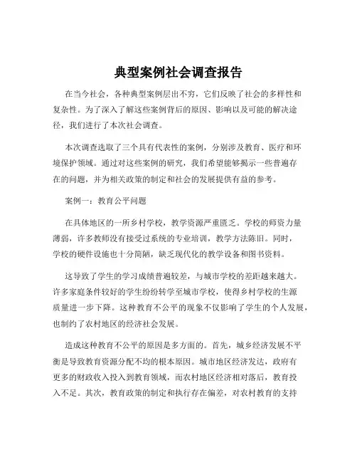 典型案例社会调查报告