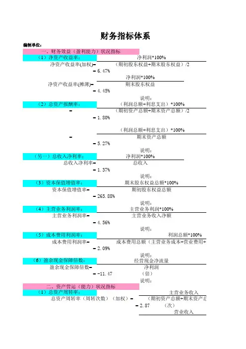 财务报表分析-自动生成