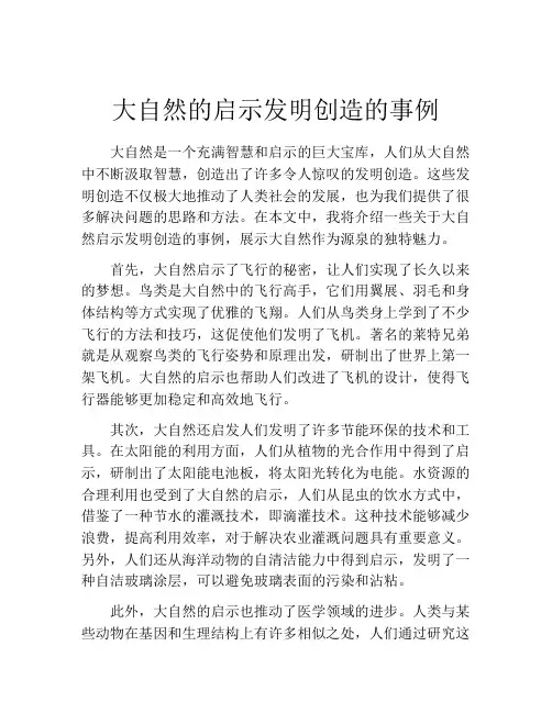 大自然的启示发明创造的事例
