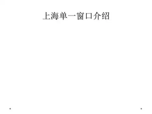 上海单一窗口介绍