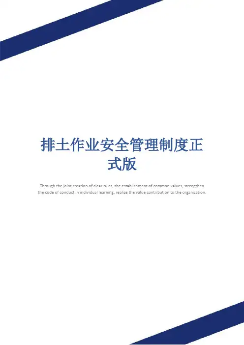 排土作业安全管理制度正式版