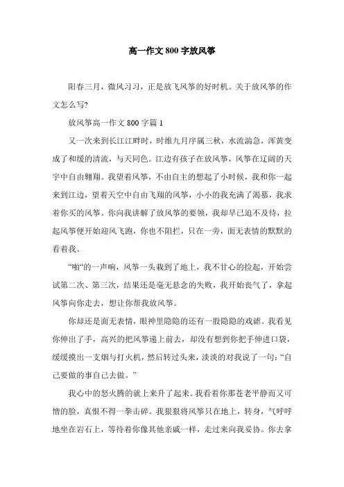 高一作文800字放风筝