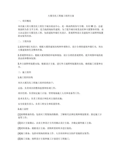 大厦亮化工程施工组织方案