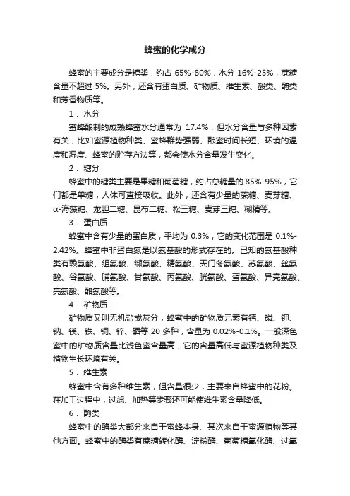蜂蜜的化学成分
