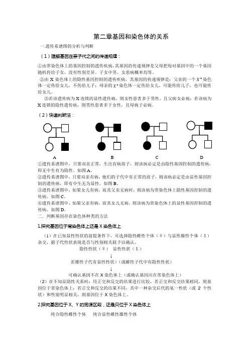 生物必修二遗传系谱图判断技巧