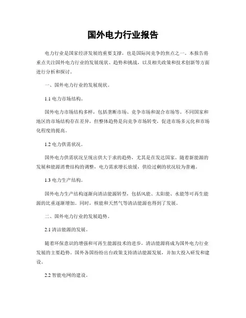 国外电力行业报告