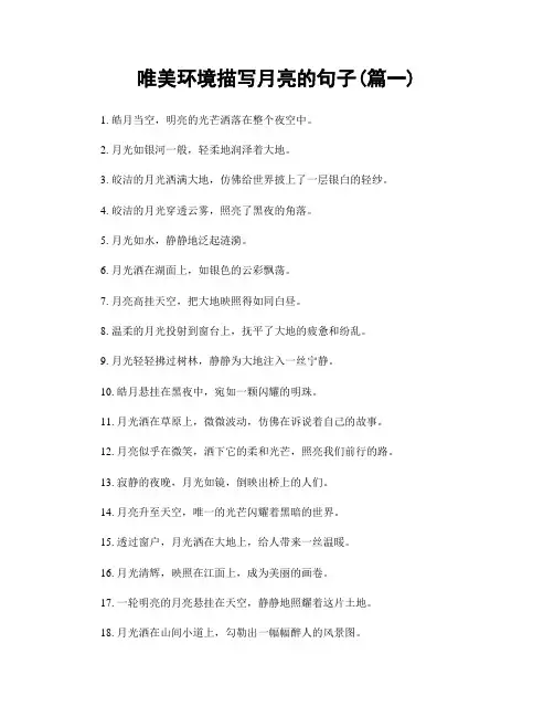唯美环境描写月亮的句子(精选两篇)