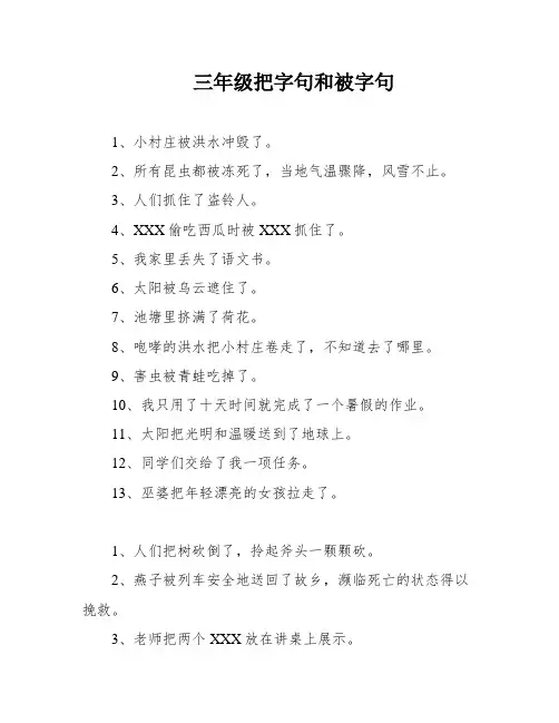 三年级把字句和被字句