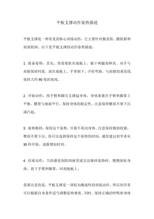 平板支撑动作姿势描述