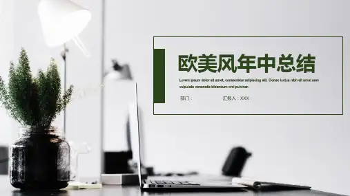 欧美简约风年中工作总结模板