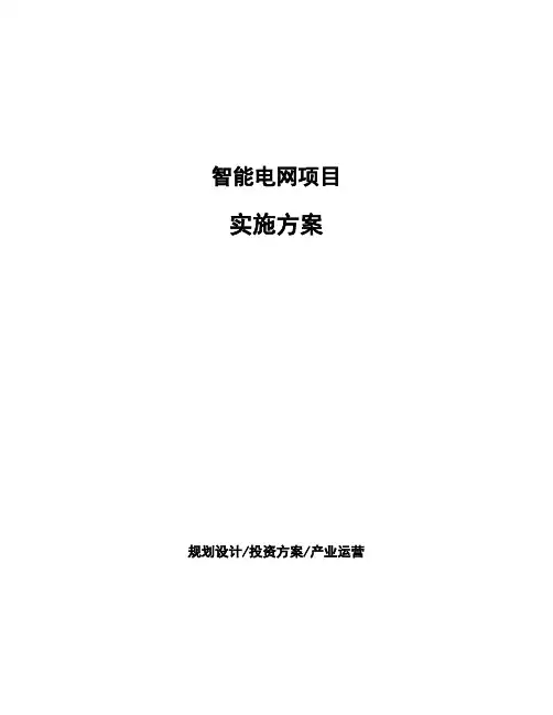 智能电网项目实施方案