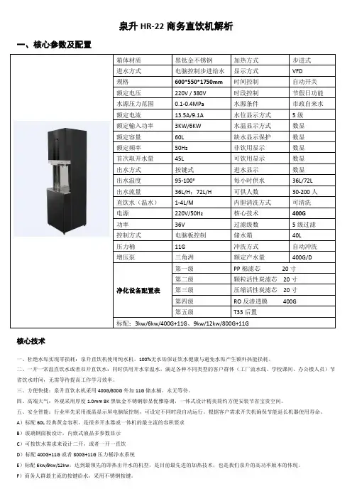商务直饮机HR-22详解