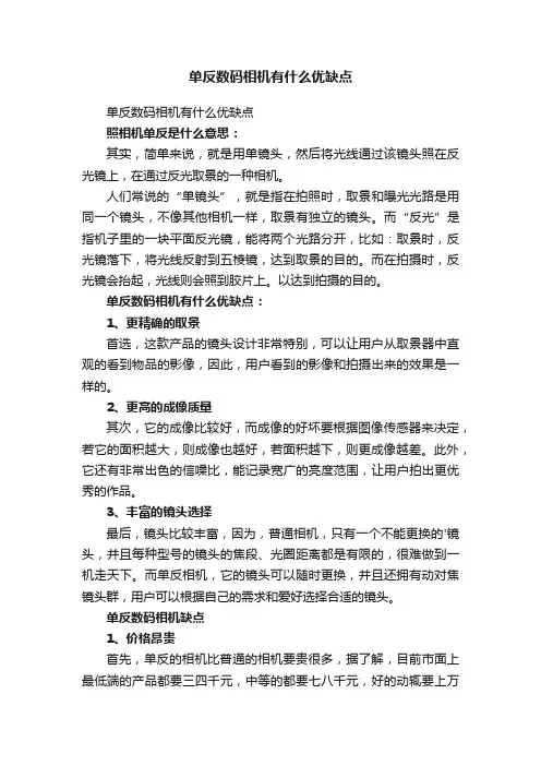单反数码相机有什么优缺点