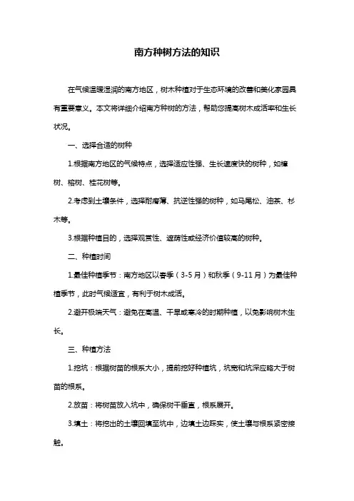 南方种树方法的知识
