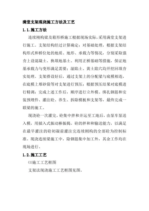 满堂支架现浇施工方法及工艺