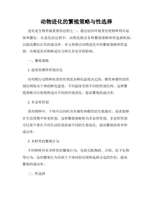 动物进化的繁殖策略与性选择
