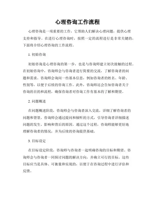 心理咨询工作流程