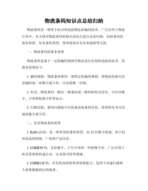 物流条码知识点总结归纳