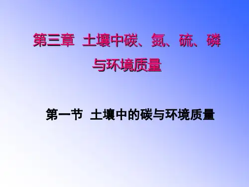 第三章第一节 土壤中的碳与环境质量