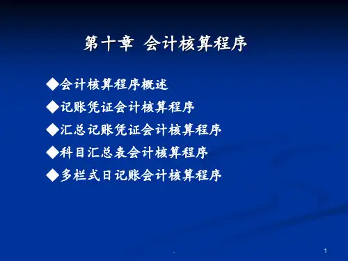 第10章--会计核算程序PPT课件