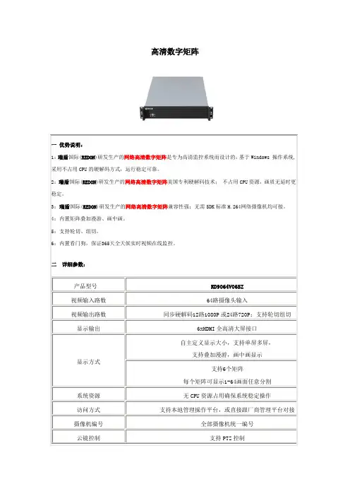高清数字矩阵