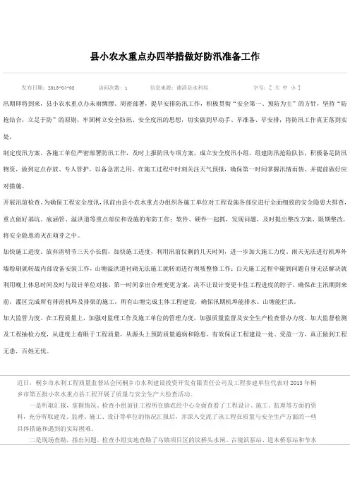 做好安全度汛工作