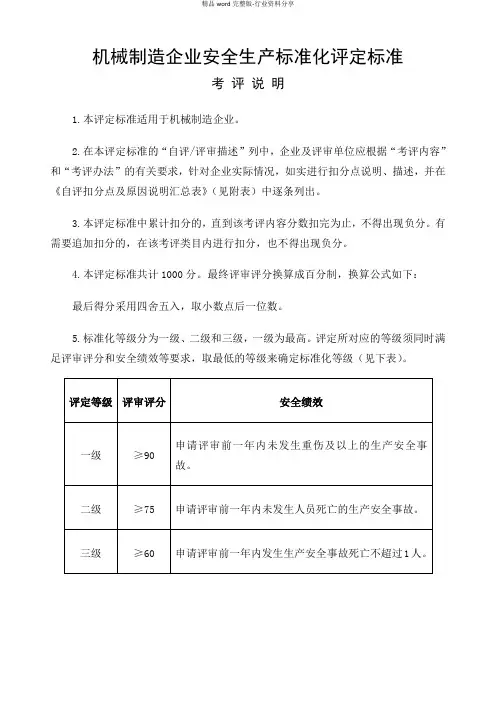 AQT-机械制造企业安全生产标准化评定标准-
