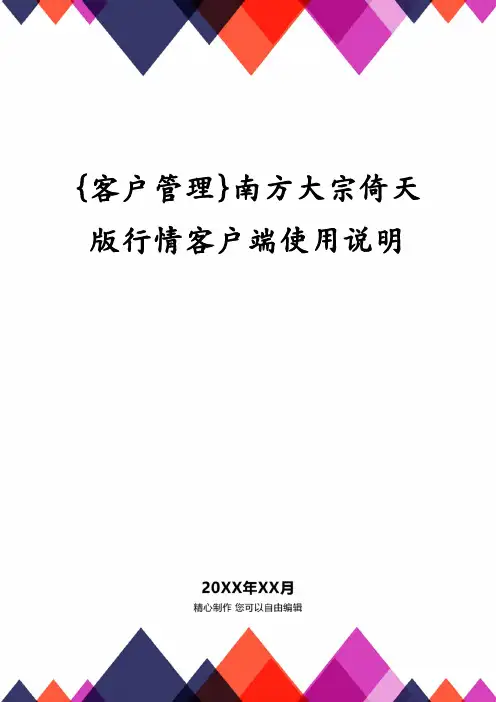 南方大宗倚天版行情客户端使用说明