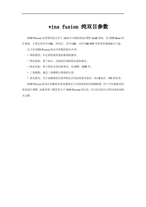 vins fusion 纯双目参数