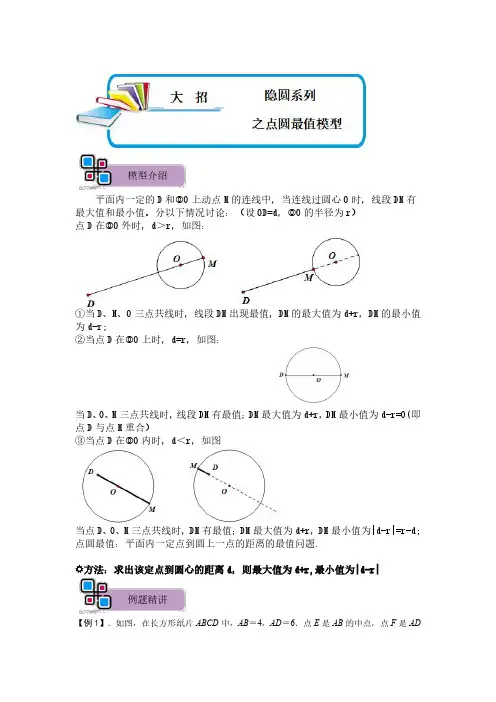 模型23 隐圆系列之点圆最值模型(解析版)-中考数学解题大招复习讲义