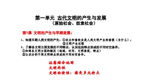 《古代文明的产生与发展ppt完美版(统编版)1